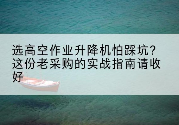 南关高空作业升降机厂家推荐-选高空作业升降机怕踩坑？这份老采购的实战指南请收好